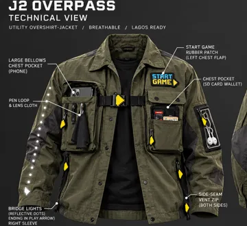 J2 OVERPASS: Utility overshirt-jacket, Imaginative Arcade techwear