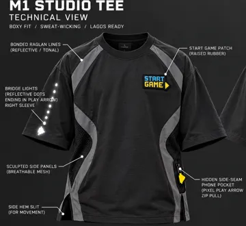 M1 STUDIO TEE: Boxy tech tee, Imaginative Arcade techwear
