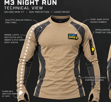M3 NIGHT RUN: Second-skin long sleeve, Imaginative Arcade techwear